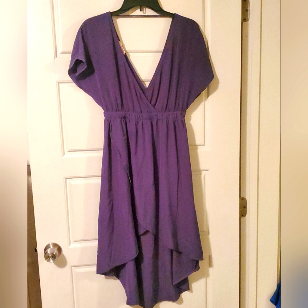 Lush Navy Blue Hi-Lo Dress